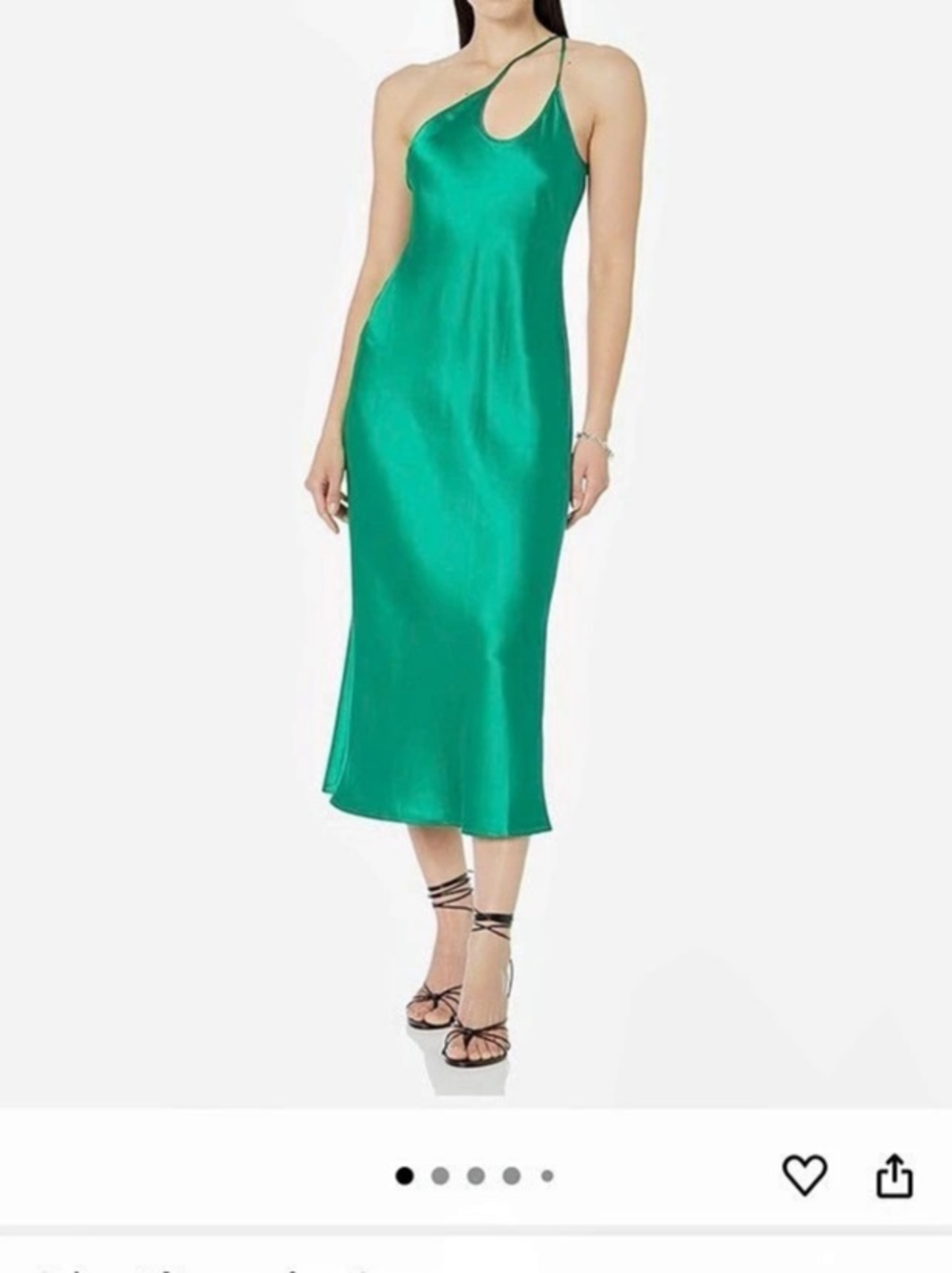 The Drop Ashley Asymmetrical Slip Dress Green